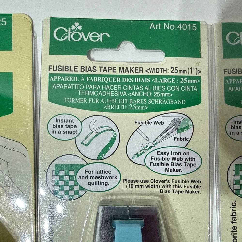 Clover‎ Tape Maker 25mm 18mm & 625 Dome Threaded Needle Case 3 Pcs Craft LOT New
